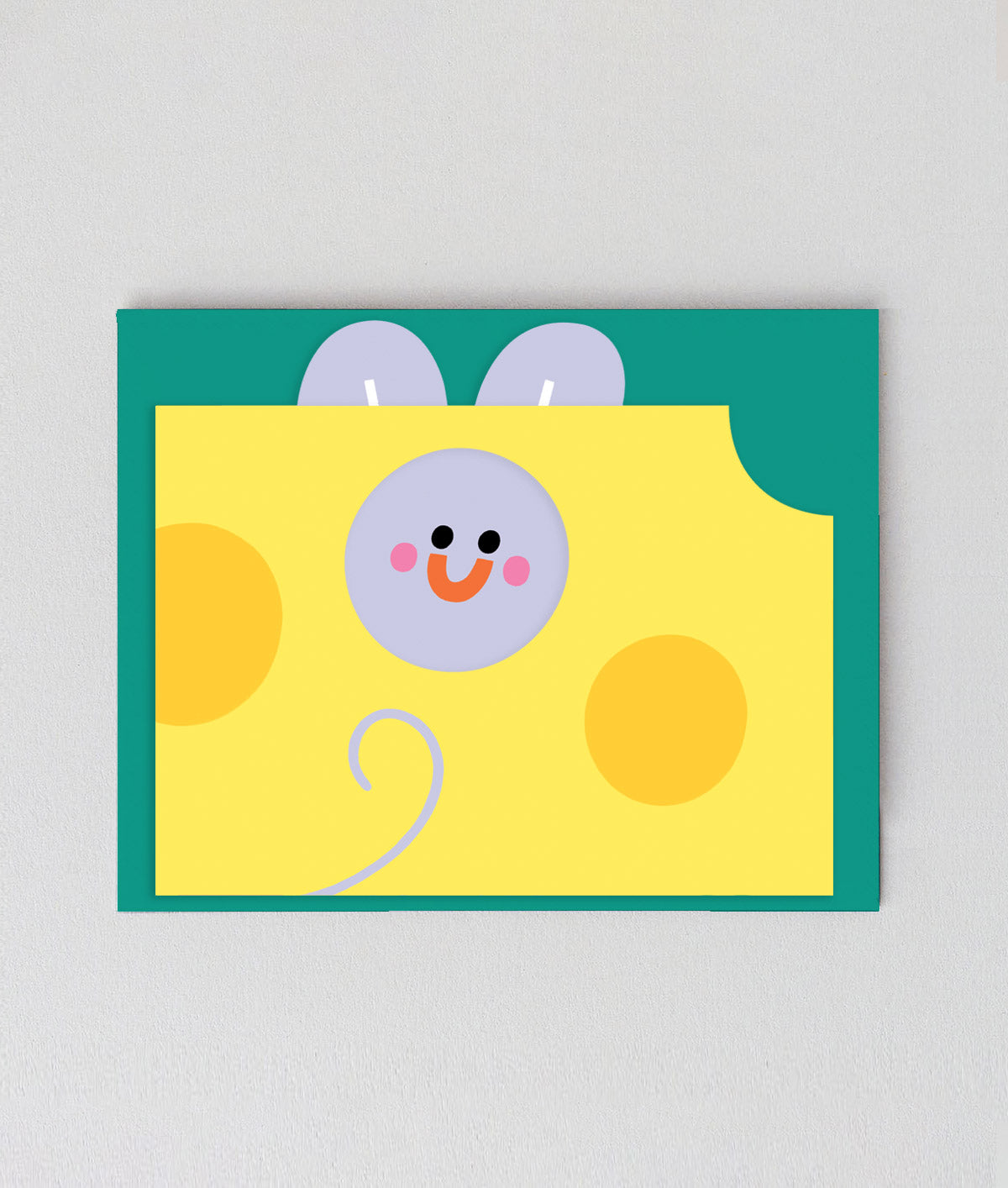 Mouse In Cheese Fold Out Card