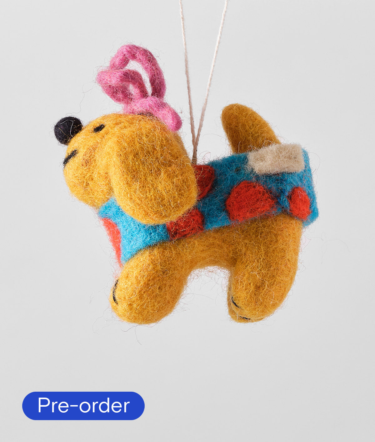 *PRE-ORDER* Fifi, Wrapped Dog With Pink Bow