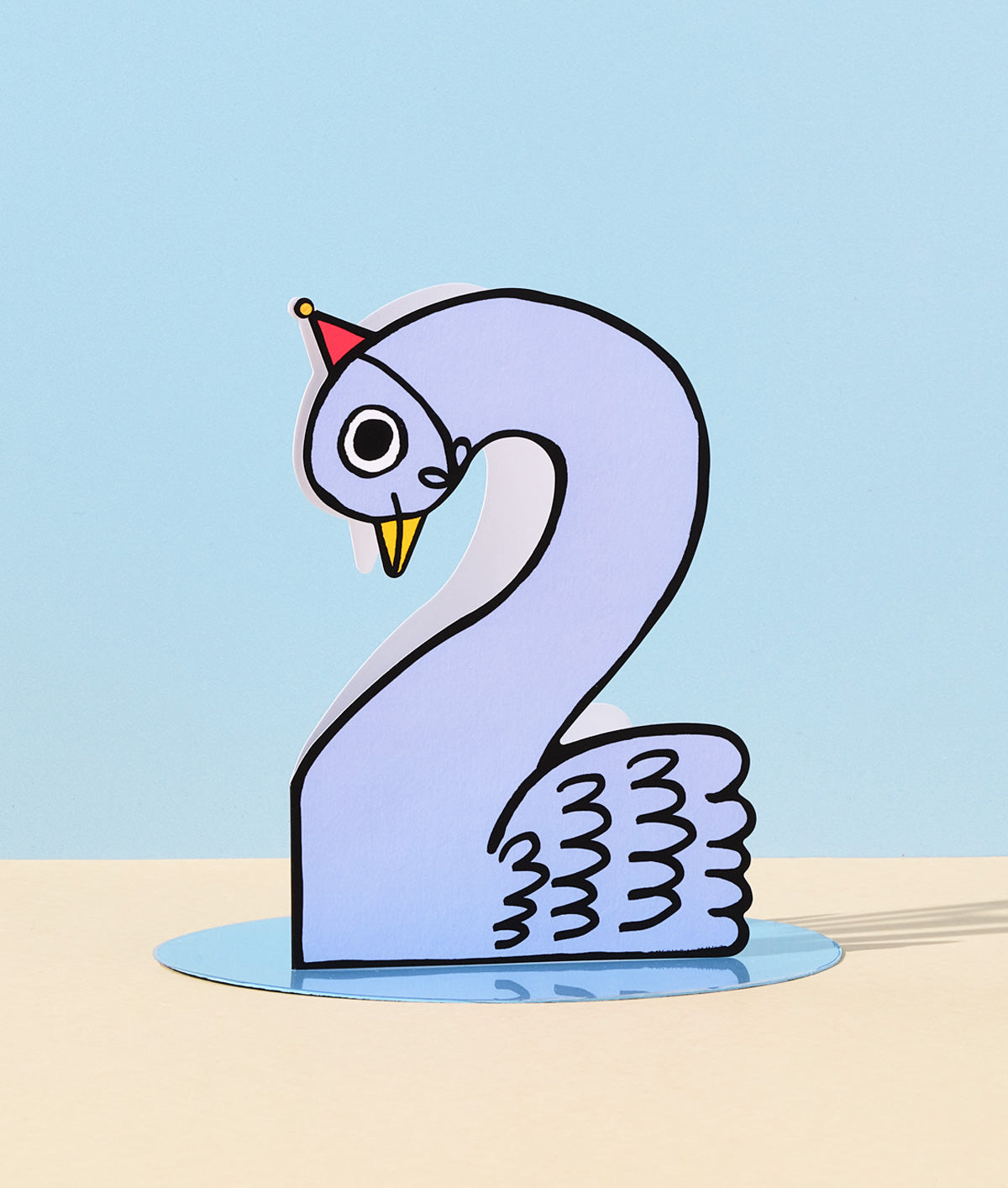Swan 2nd Birthday Number Card