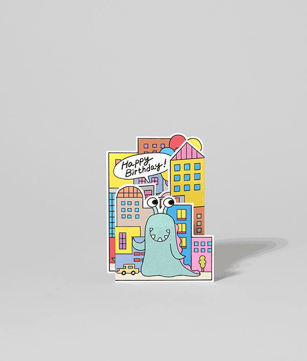 Mega Monsters Birthday Fold Out Card