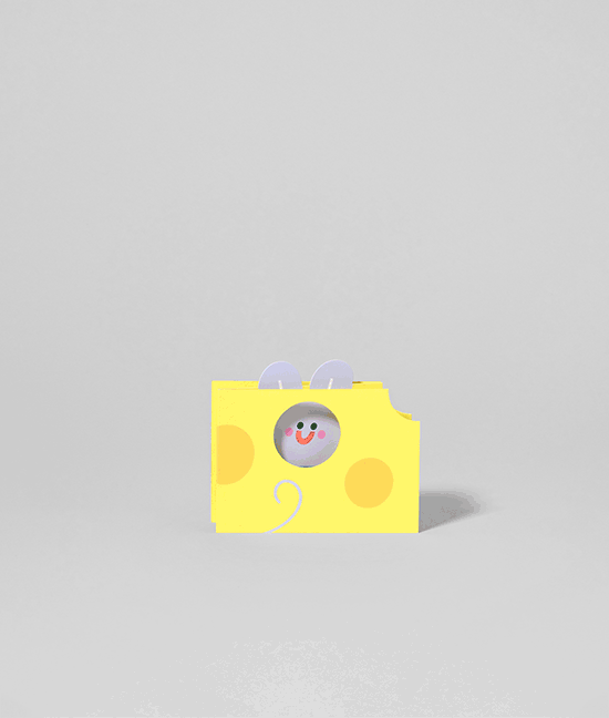 Mouse In Cheese Fold Out Card
