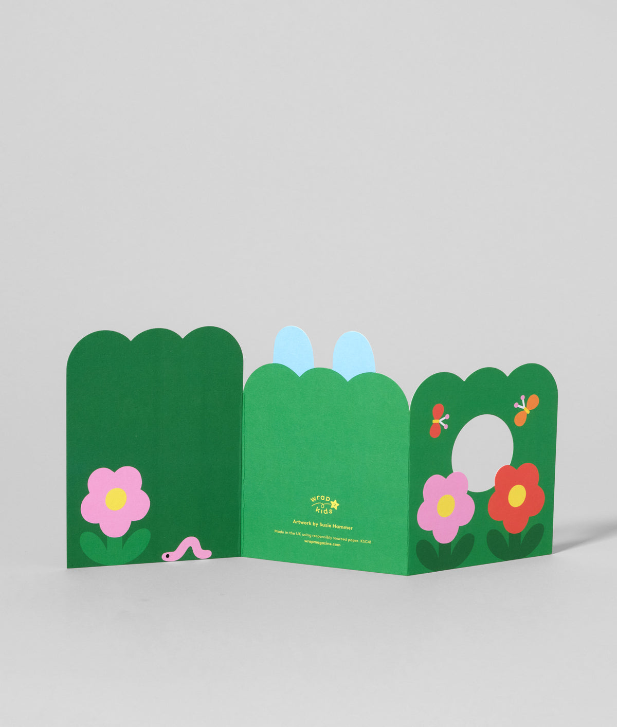 Rabbit In Burrow Fold Out Card