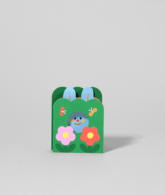 Rabbit In Burrow Fold Out Card