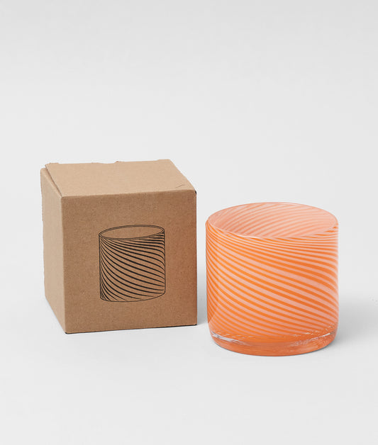 Small Spiral Glass Planter Burnt Orange