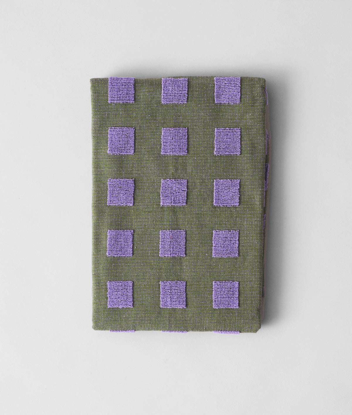 Squares Olive/Lilac Cotton Tea Towel