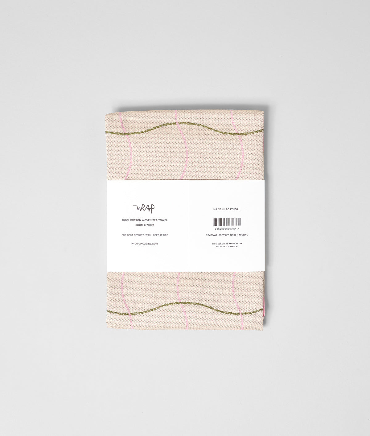 Wave Grid Natural Cotton Tea Towel
