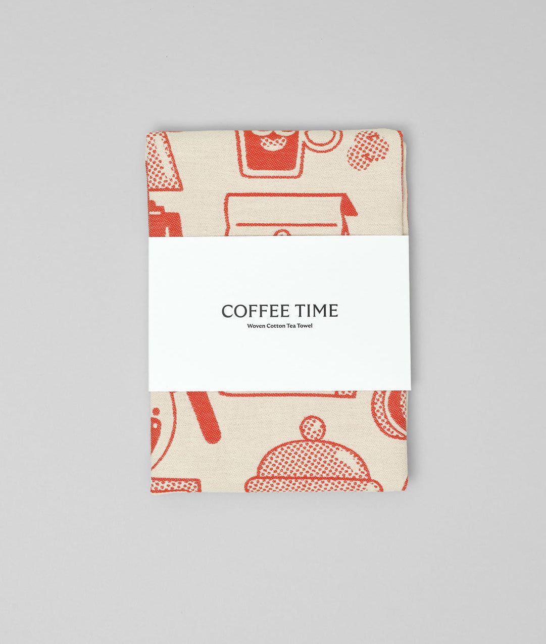 Coffee Time Tea Towel Red/Beige