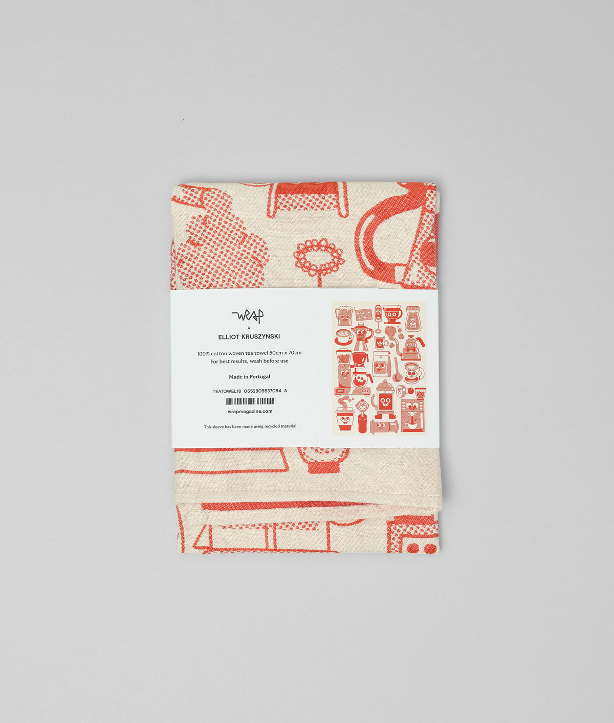 Coffee Time Tea Towel Red/Beige