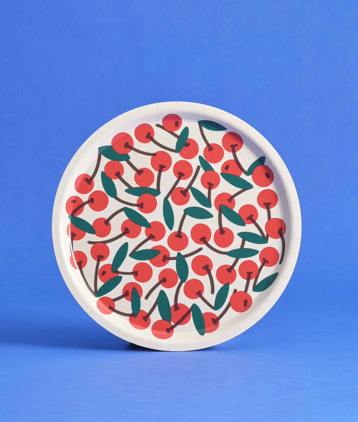 Cherries Mini Round Birch Serving Tray