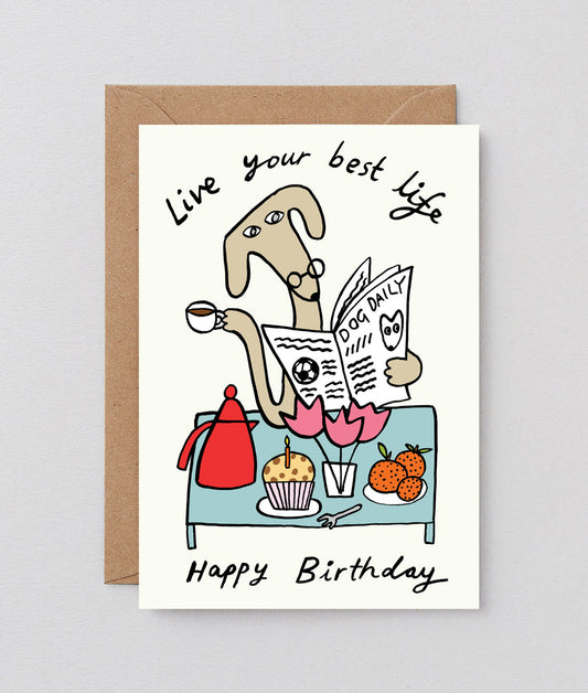 Live Your Best Life Embossed Greetings Card