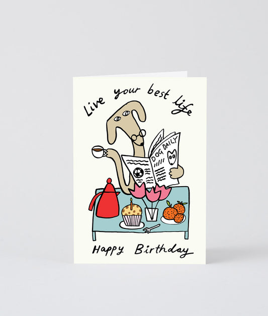 Live Your Best Life Embossed Greetings Card