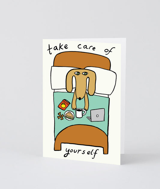 Take Care Of Yourself Embossed Greetings Card