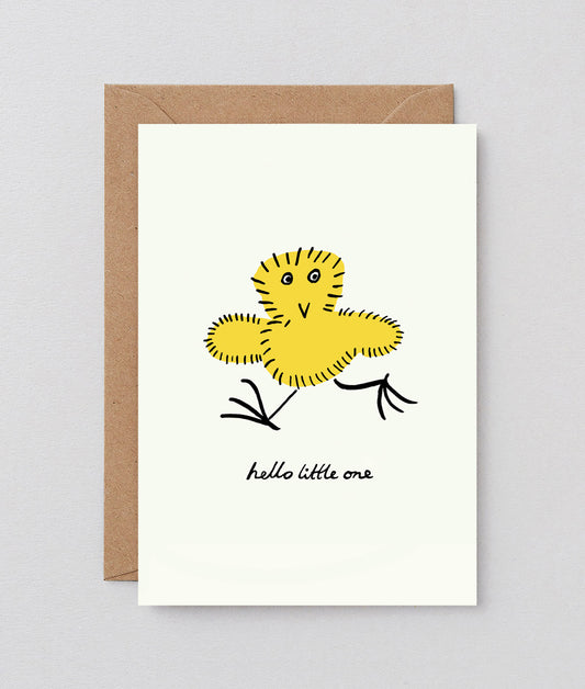 Welcome Little One Chick Embossed Greetings Card