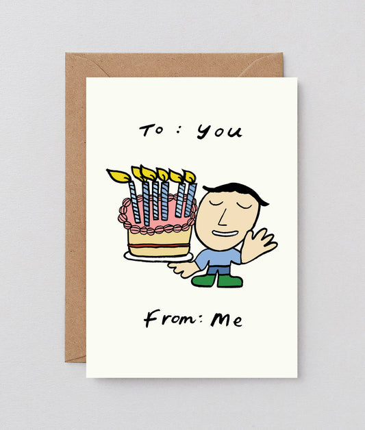 To You From Me Embossed Greetings Card