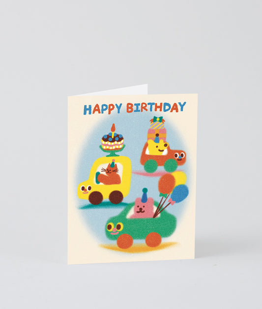 Happy Birthday Cars Kids Greetings Card