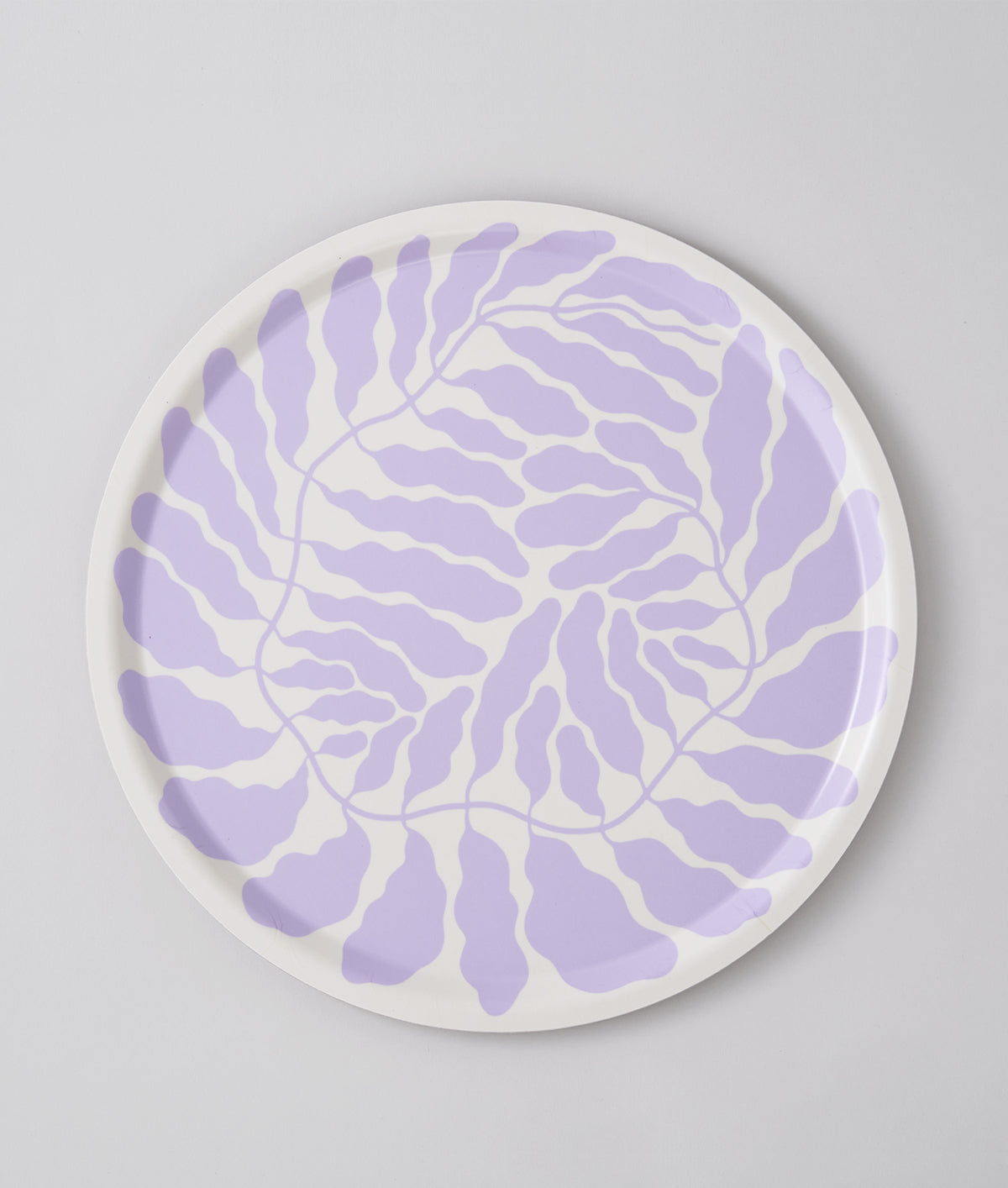 Leaves Lilac Round Art Tray
