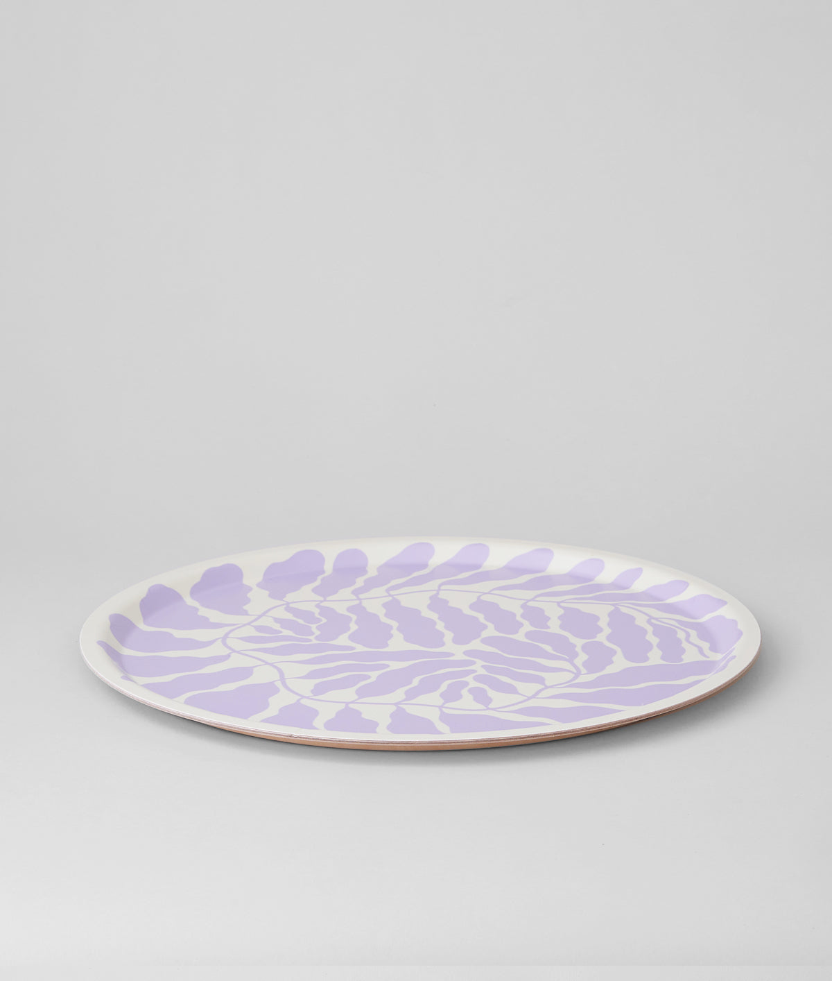 Leaves Lilac Round Art Tray