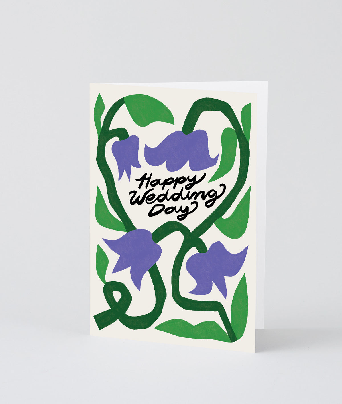 Happy Wedding Day Flowers Embossed Greeting Card