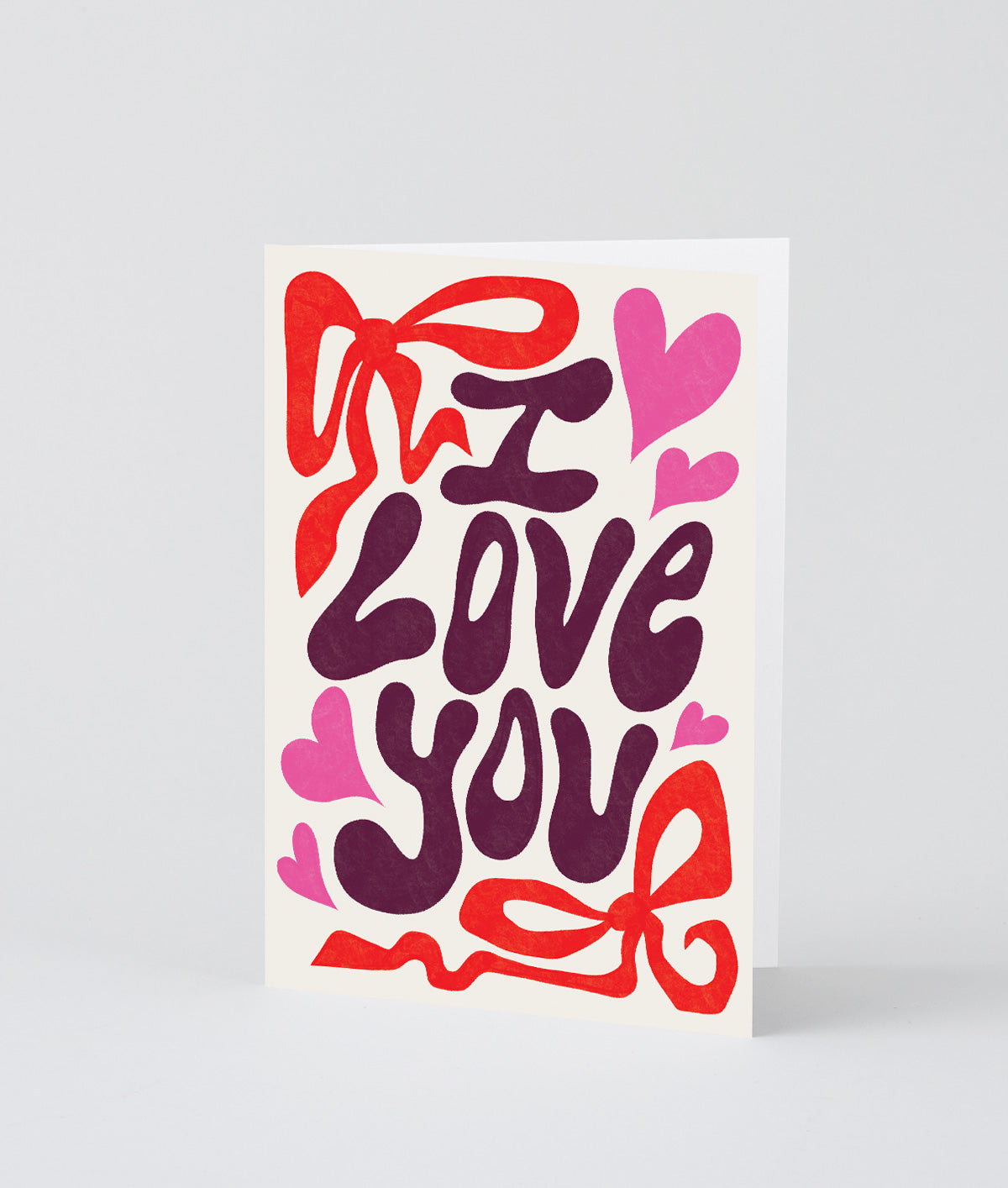 I Love You Bows Embossed Greeting Card