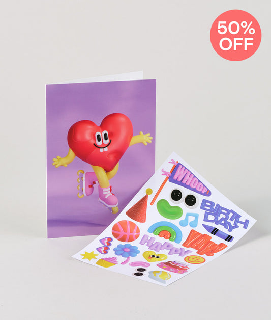 *SALE* Heart Kids Sticker Card