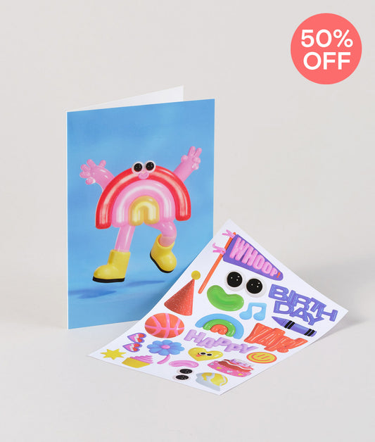 *SALE* Rainbow Kids Sticker Card