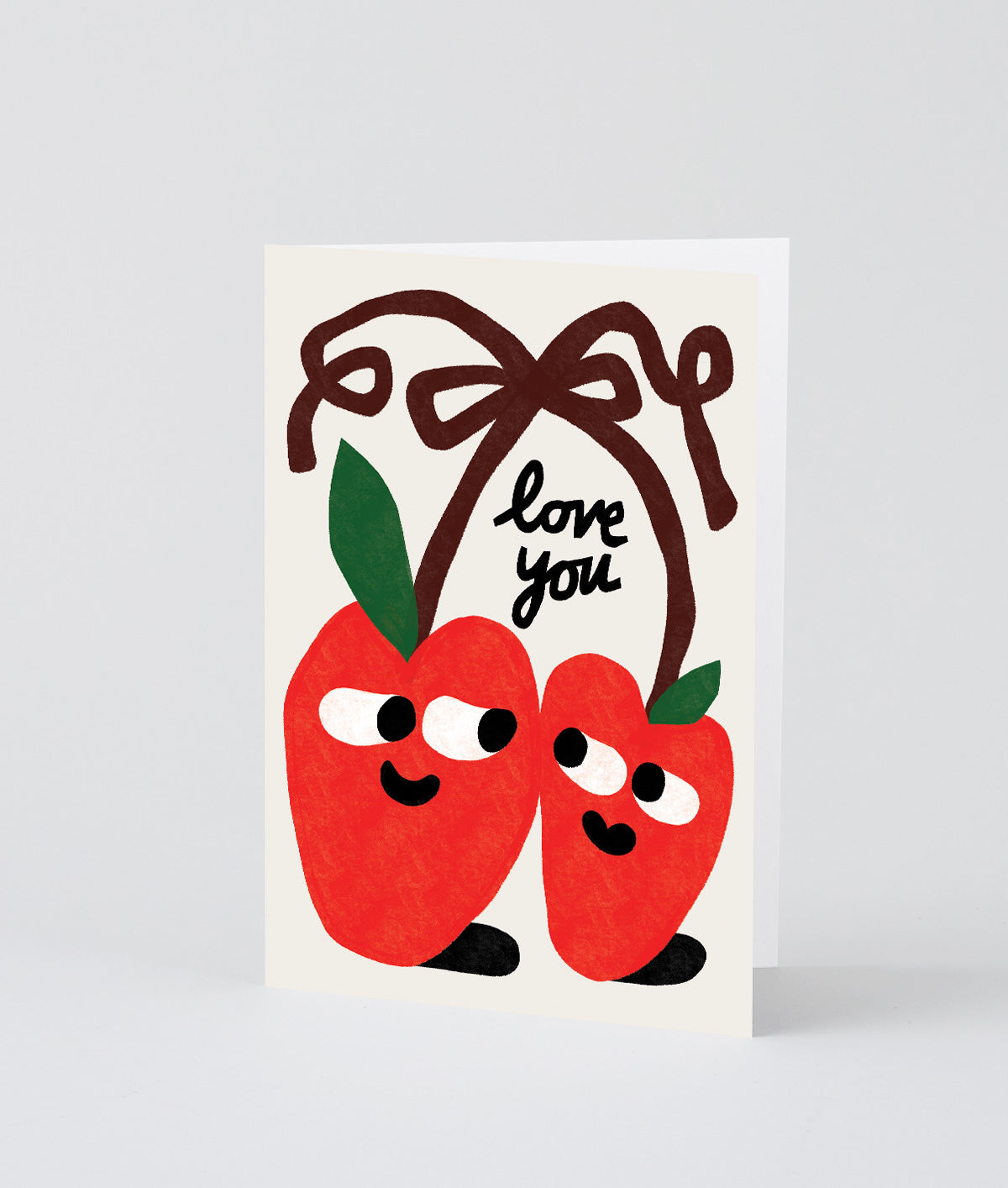 Love You Cherries Embossed Greeting Card