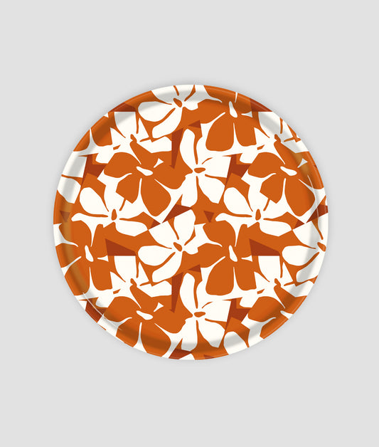 *COMING SOON* Rust Flowers Small Round Round Birch Serving Tray