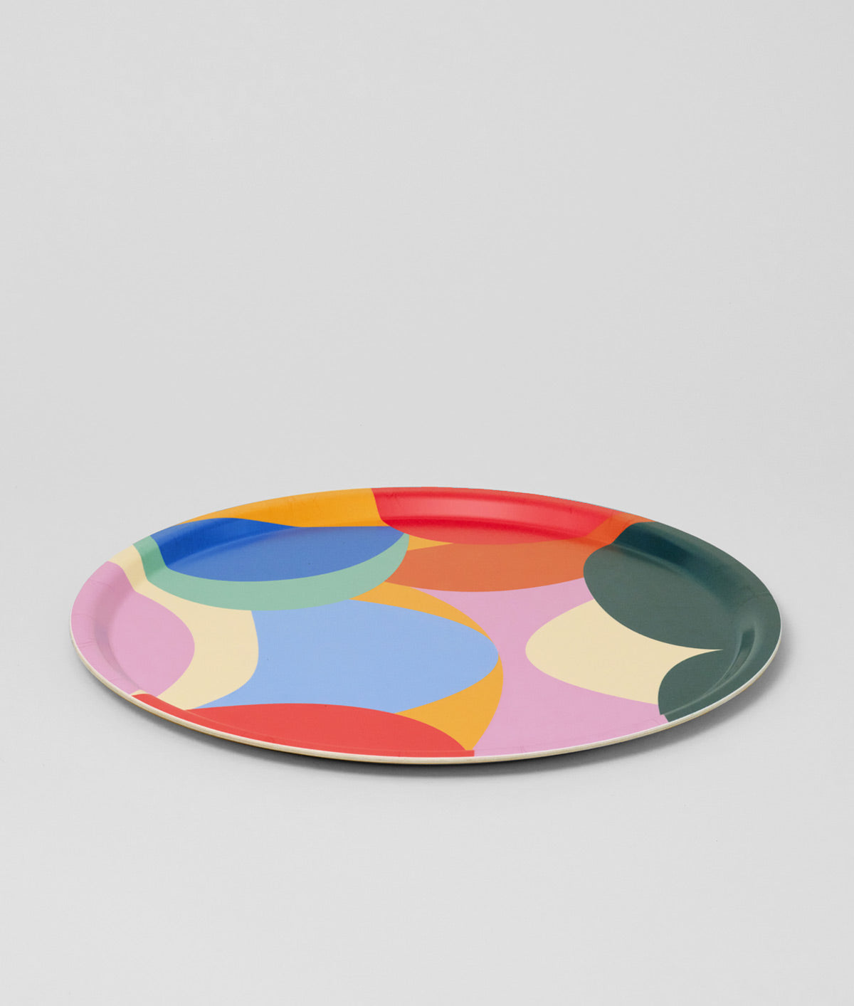 Abstract Round Birch Serving Tray