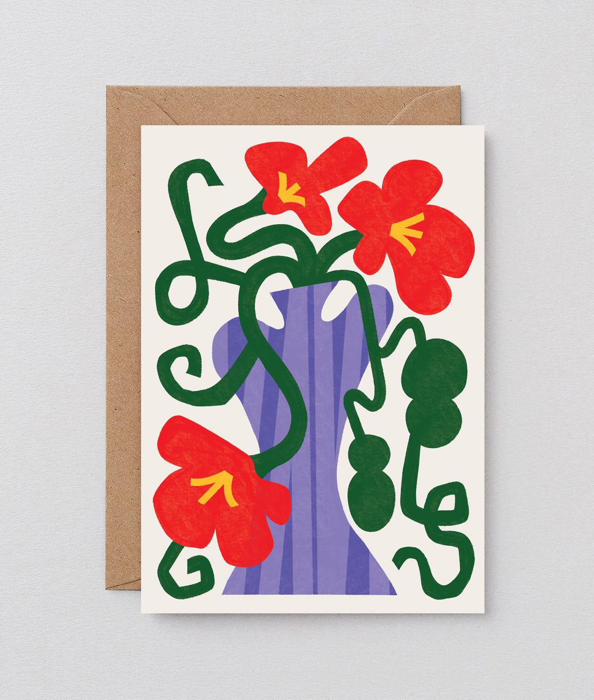 Floral Vase Embossed Greeting Card