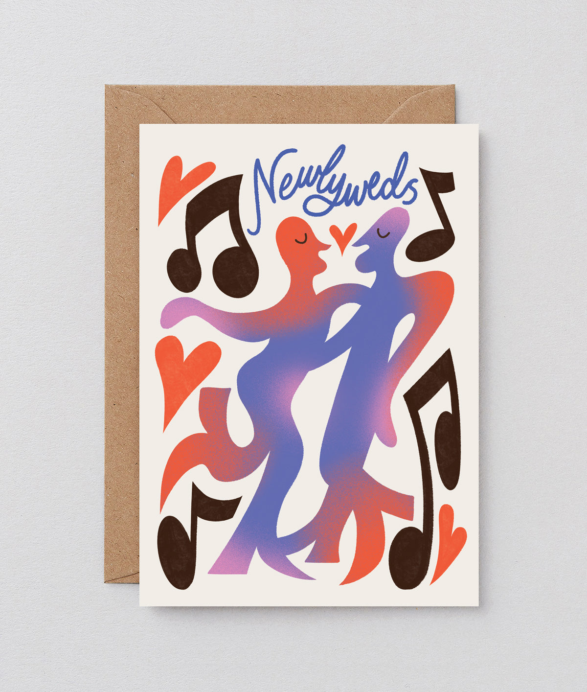 Dancing Newlyweds Embossed Greeting Card