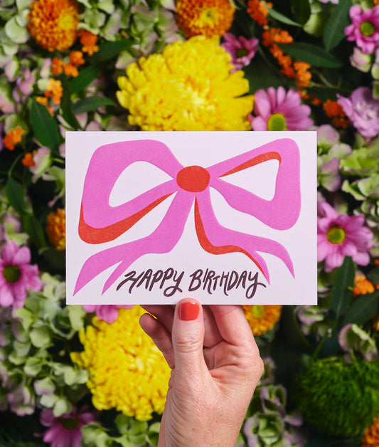 Congrats Bow Embossed Greeting Card