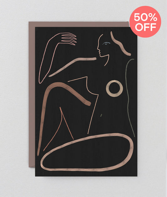 Nude on Black Art Card