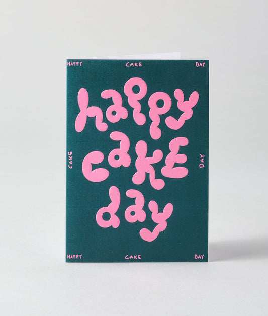 Happy Cake Day Embossed Greetings Card