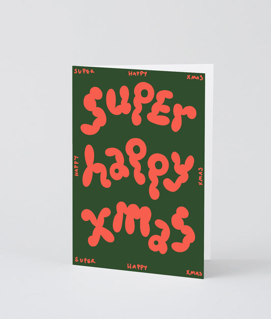 Super Happy Xmas Embossed Christmas Card