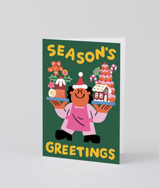 Season's Greetings Embossed Christmas Card