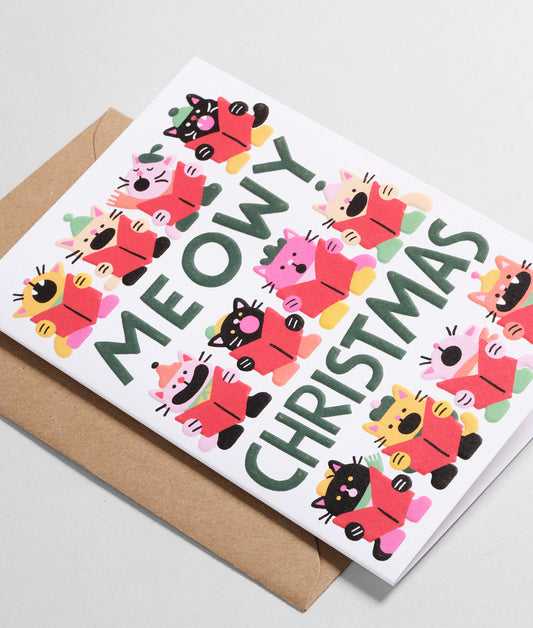 Meowy Christmas Embossed Christmas Card