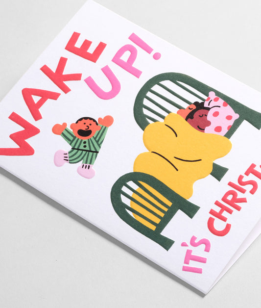 Wake up It's Christmas Embossed Christmas Card