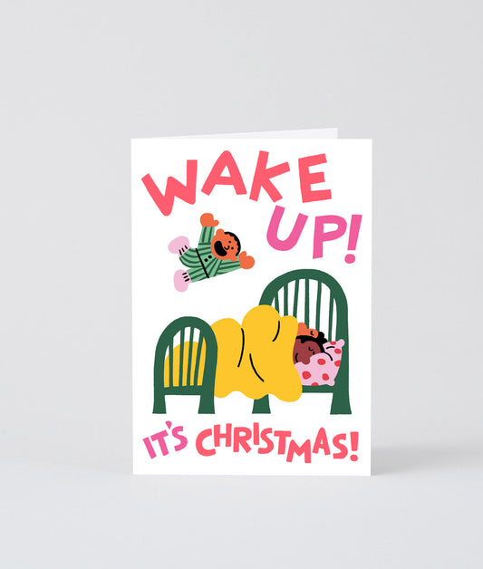 Wake up It's Christmas Embossed Christmas Card