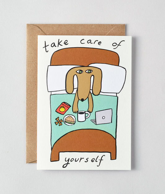 Take Care Of Yourself Embossed Greetings Card