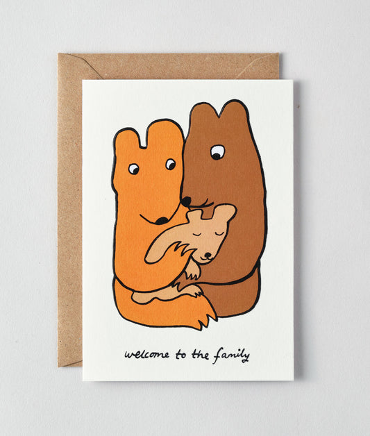 Welcome To The Family Embossed Greetings Card
