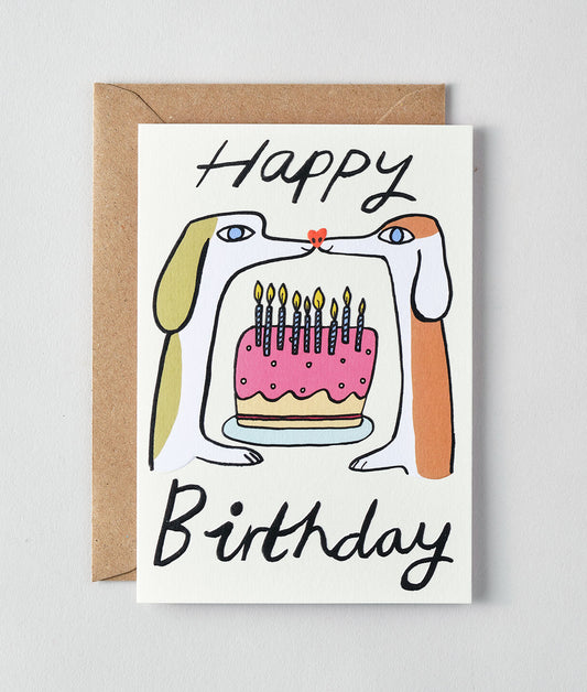 Happy Birthday Dogs Embossed Greetings Card