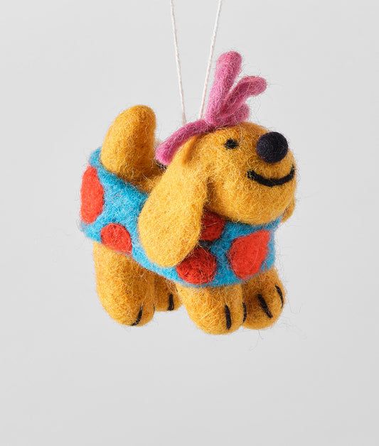 Fifi, Wrapped Dog With Pink Bow