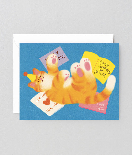 Happy Birthday Cat Letters Kids Greeting Card