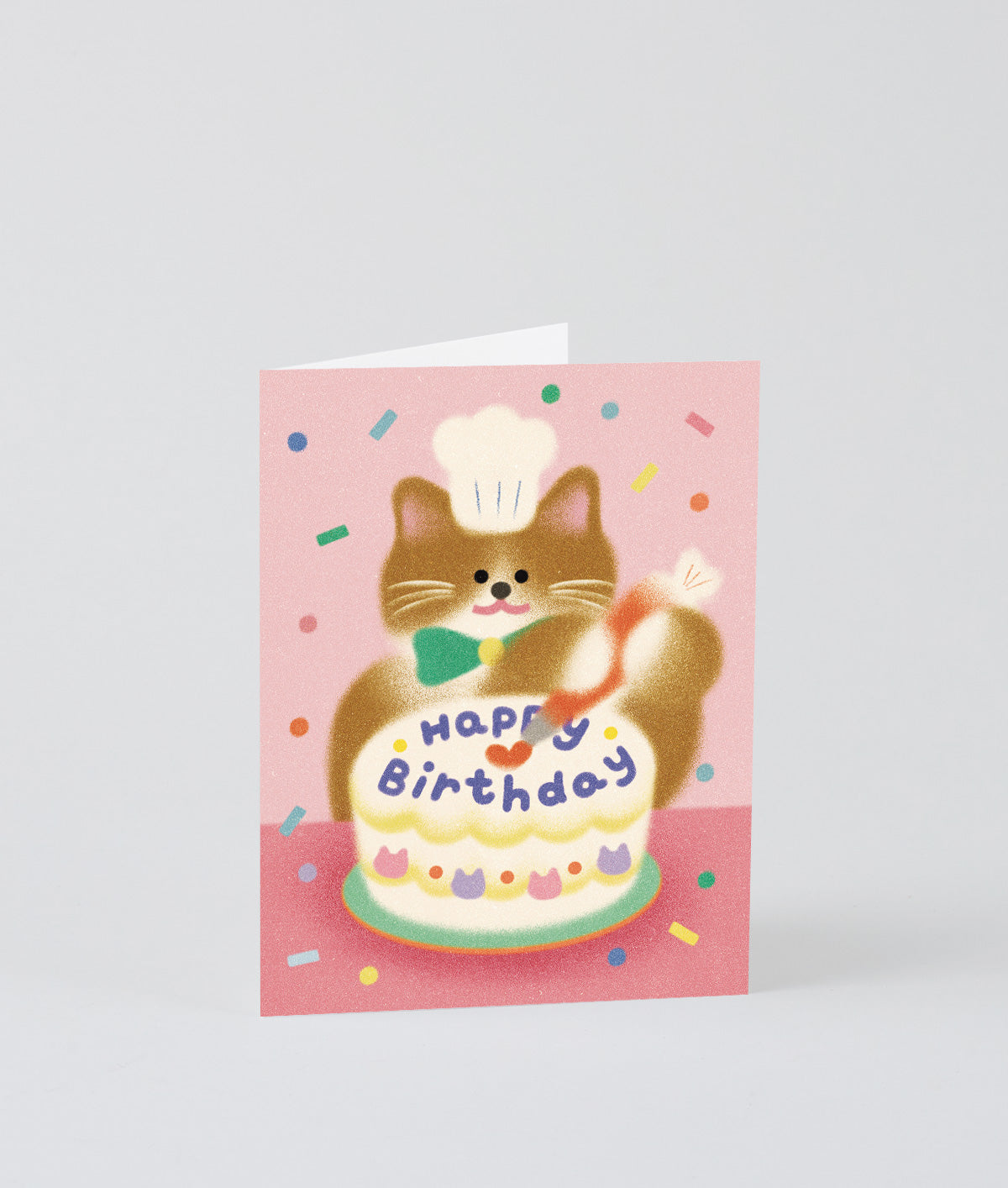 Happy Birthday Baking Cat Kids Greeting Card