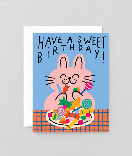 Have A Sweet Birthday Rabbit Kids Greeting Card