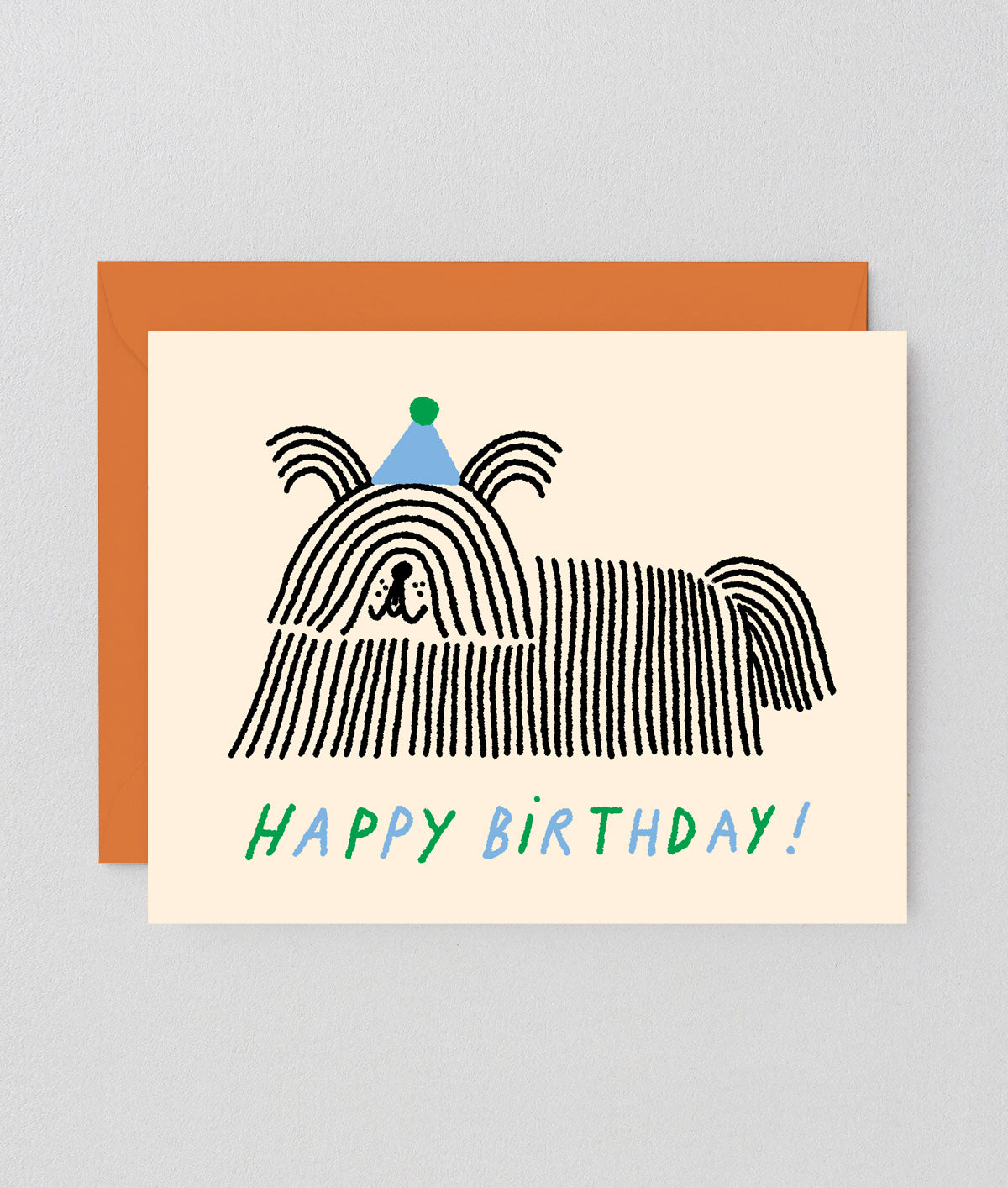 Happy Birthday Long hair Dog Kids Greeting Card