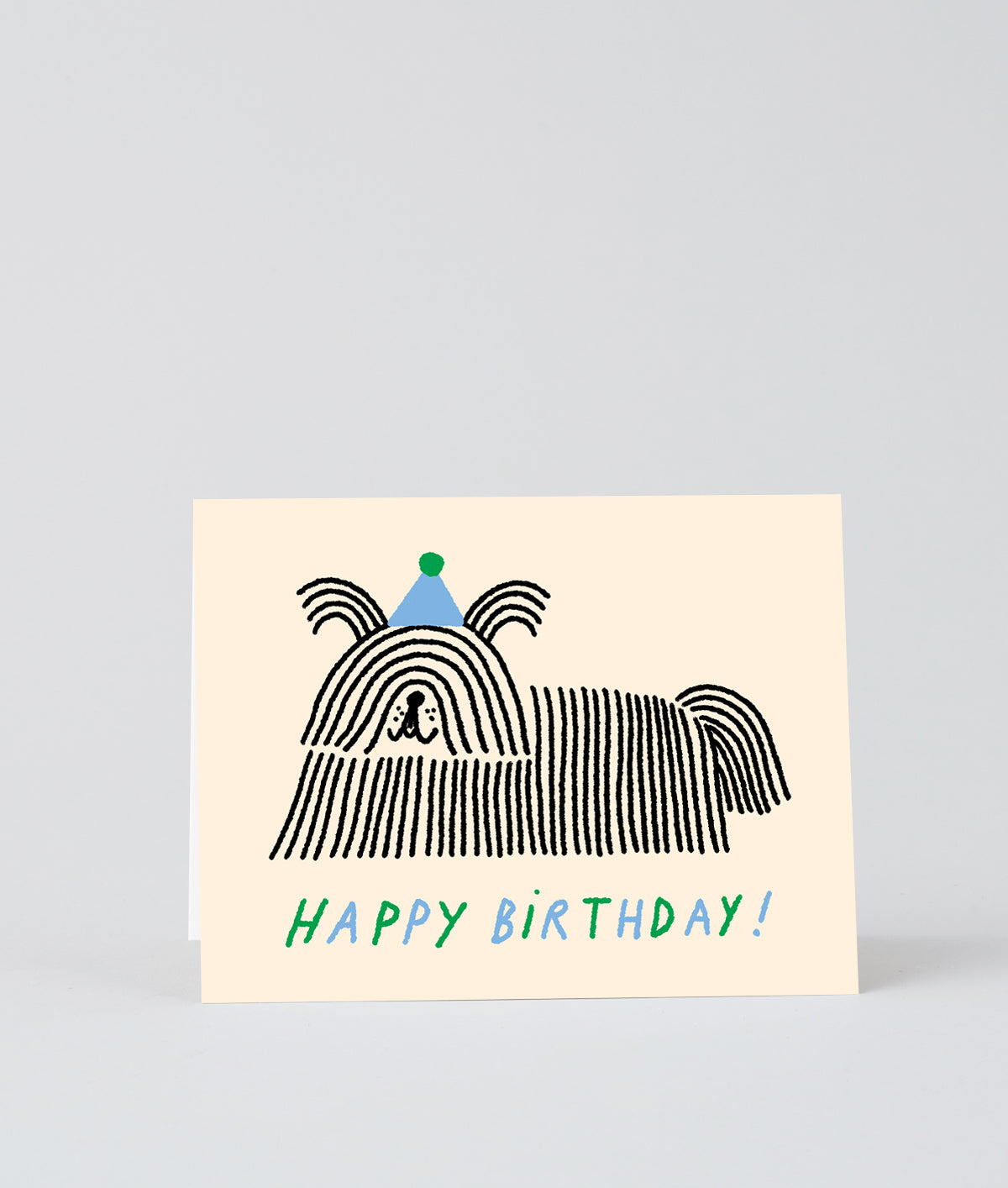 Happy Birthday Long hair Dog Kids Greeting Card