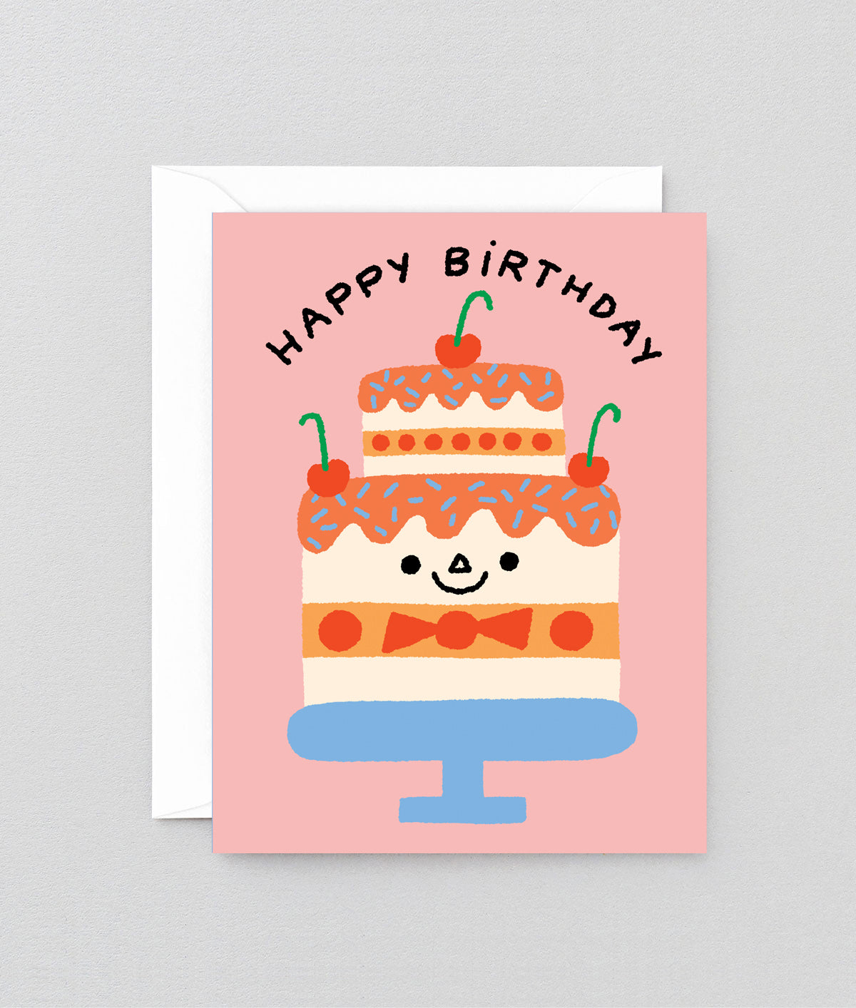 Happy Birthday Cake & Cherries Kids Greeting Card