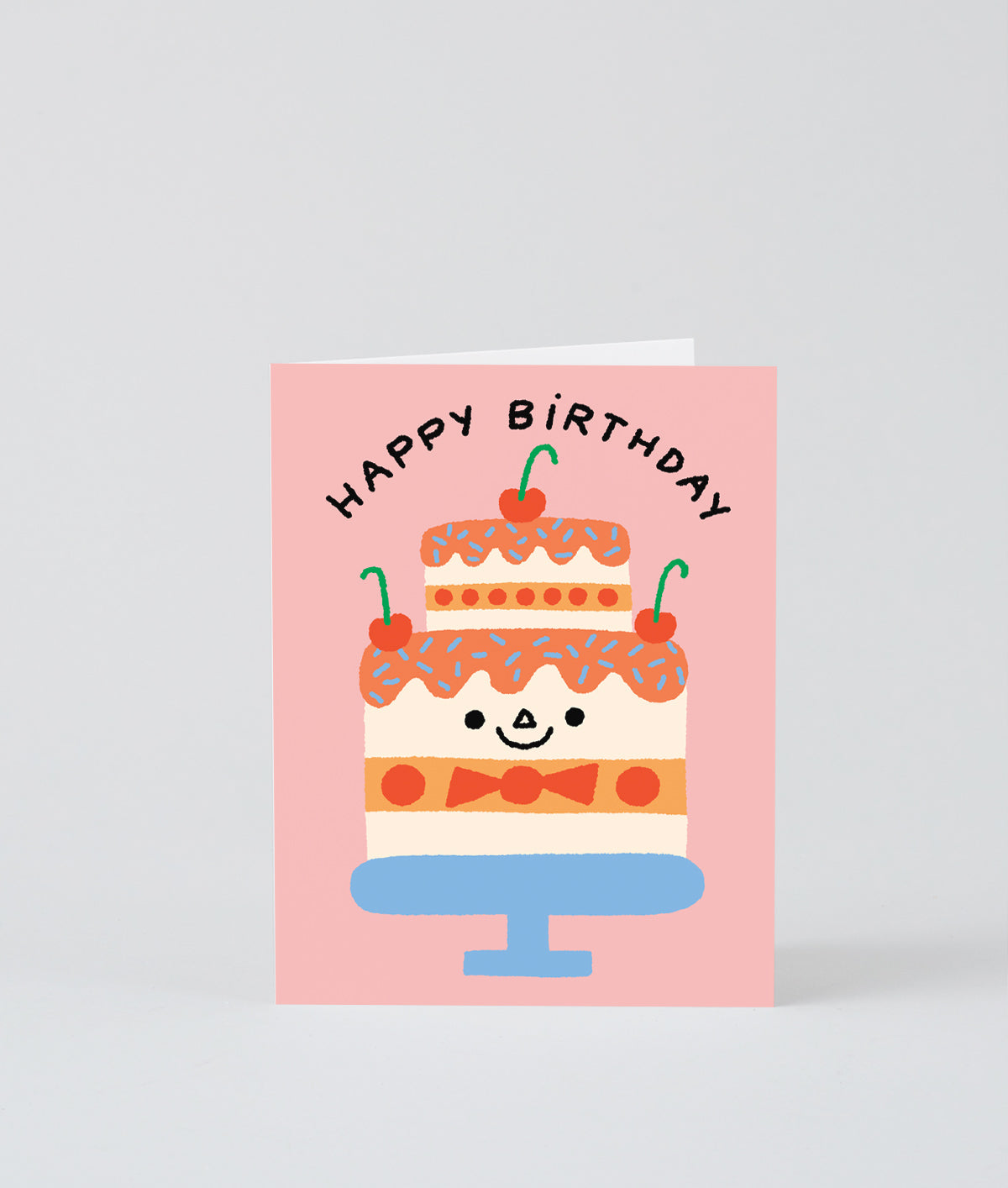 Happy Birthday Cake & Cherries Kids Greeting Card