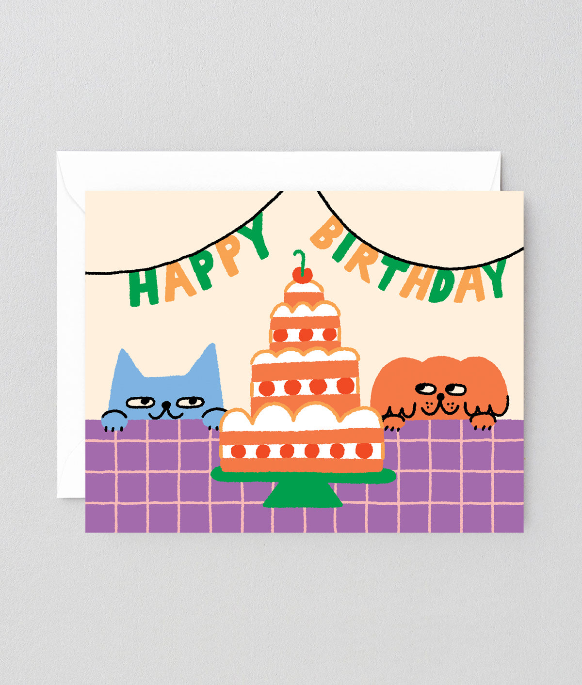 Happy Birthday Cat & Dog Kids Greeting Card